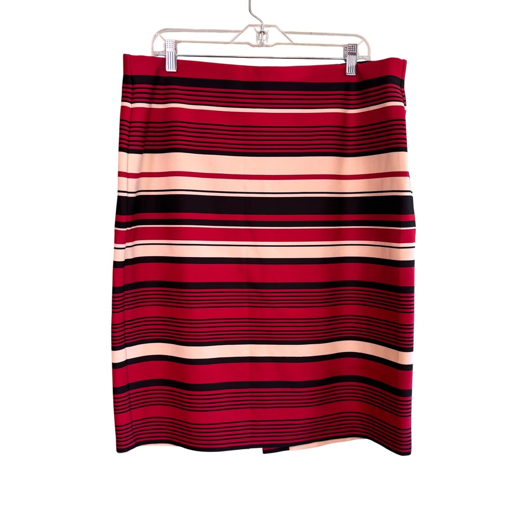 NYCC Womens Office Career Work Business‎ Striped Pencil Mini Skirt Red Size XL